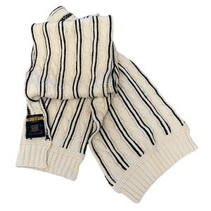 Ralph Lauren Cream and Black Striped Scarf